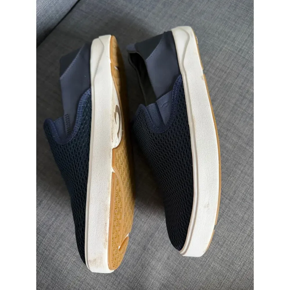 OluKai Lae'ahi Men's Size 10 Navy Blue Mesh Slip On Sneakers Casual Shoes